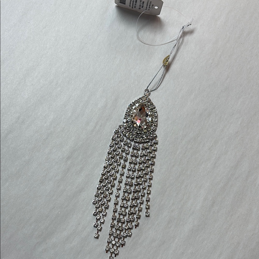 Silver Rhinestone Tassel ornament